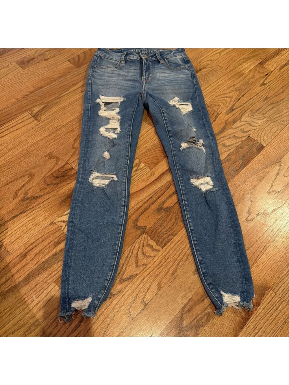 AMERICAN EAGLE WOMENS DENIM JEGGINGS 0 SHORT